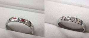 リングに新しくメレーダイアを留める加工画像